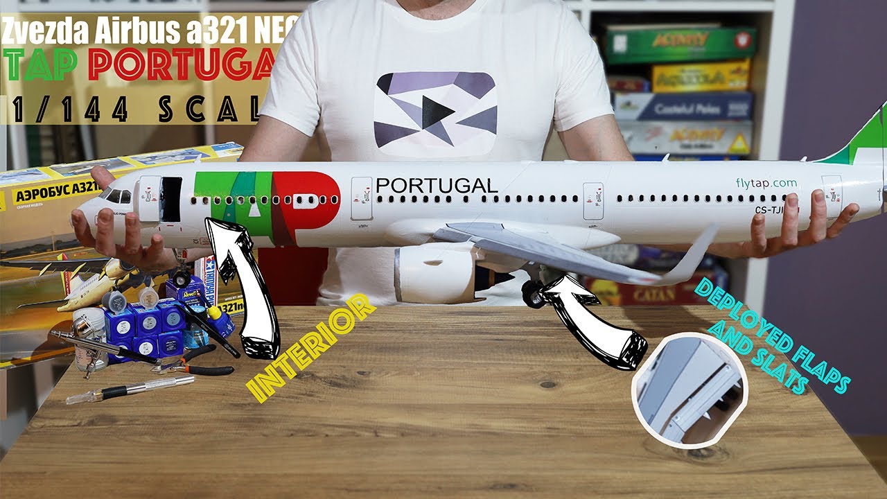 NEW Airbus A321 NEO in TAP Portugal livery | Zvezda 1:144 scale kit | flaps and slats extended