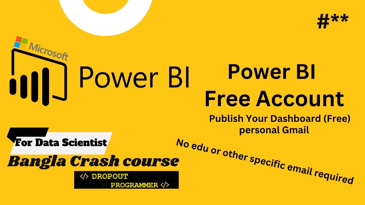 Free Power BI Account | Publish Your Dashboard (Free) | From Anywhere |