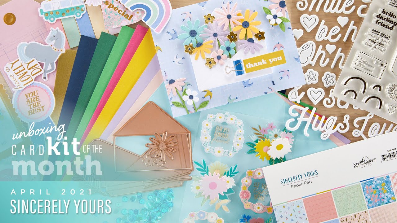 Unboxing - Spellbinders April 2021 Card Kit of the Month - Sincerely Yours