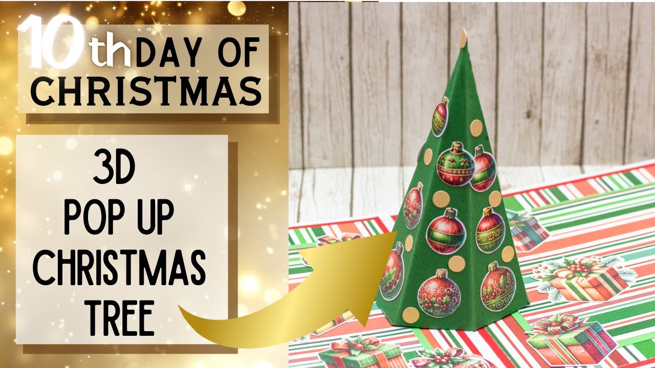 SUPER EASY Pop Up Christmas Tree Card WITH NO CUTTING DIES Step By Step Tutorial