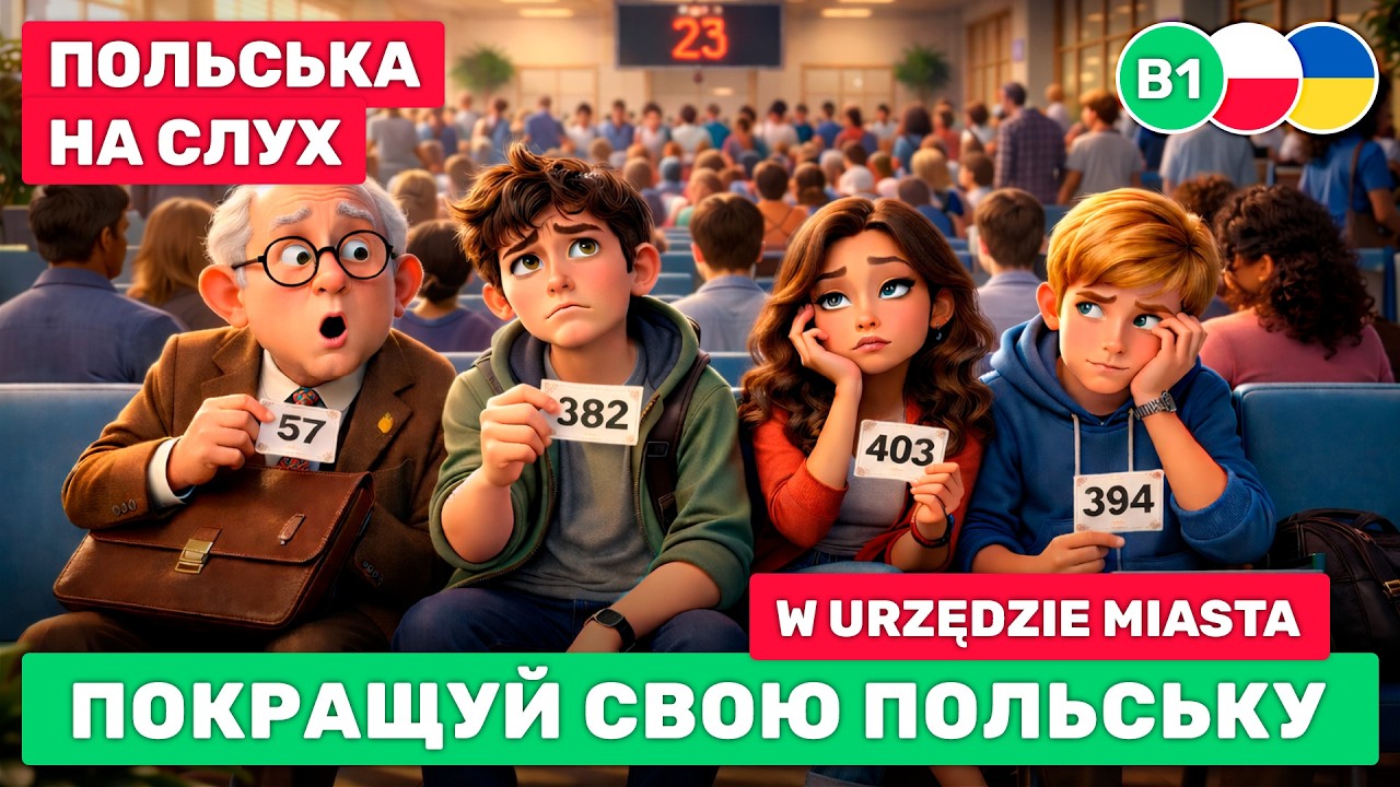 Покращуй свою польську // 18 хвилин практики аудіювання та вимови // 🏛️ W urzędzie miasta (B1)
