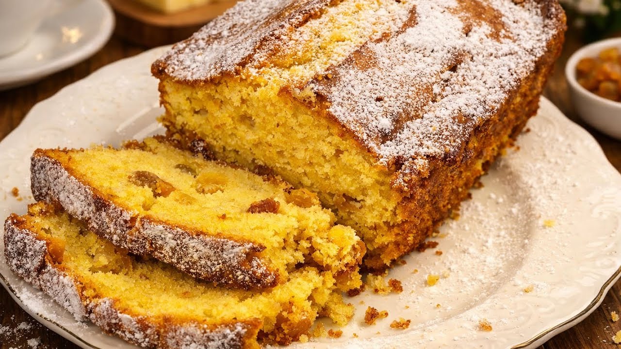 Perfekter Rosinenkuchen – zart, buttrig und in nur 5 Minuten vorbereitet!