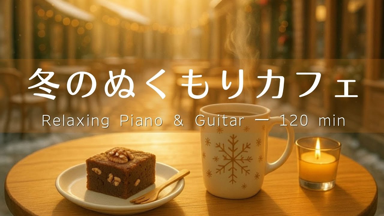 【癒し・作業用BGM】ぬくもり感じるカフェ時間 Vol.2☕️❄️| Relaxing Piano & Guitar – ギター＆ピアノのリラックス音楽｜集中・読書・勉強用