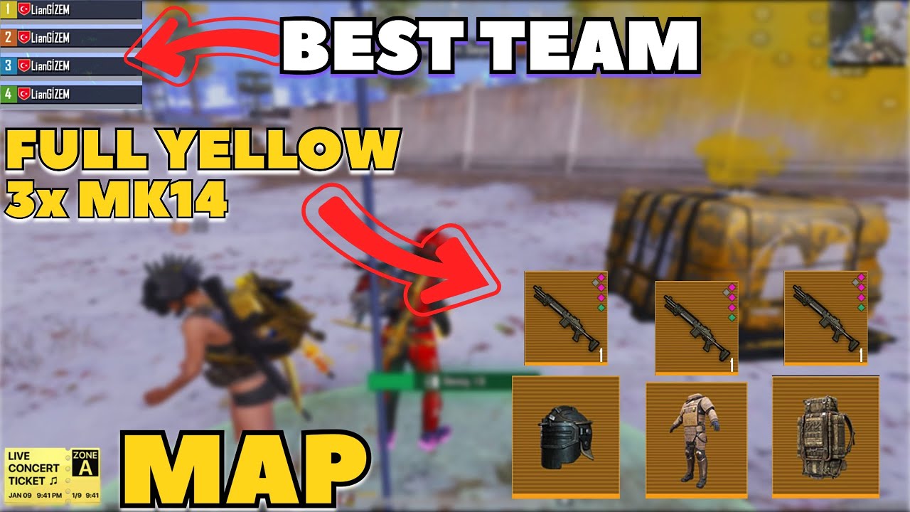 😱 3x MK14 YELLOW 😱 | SURVIVOL DROP MAP & BEST TEAM 🤩 | Metro royale CH30