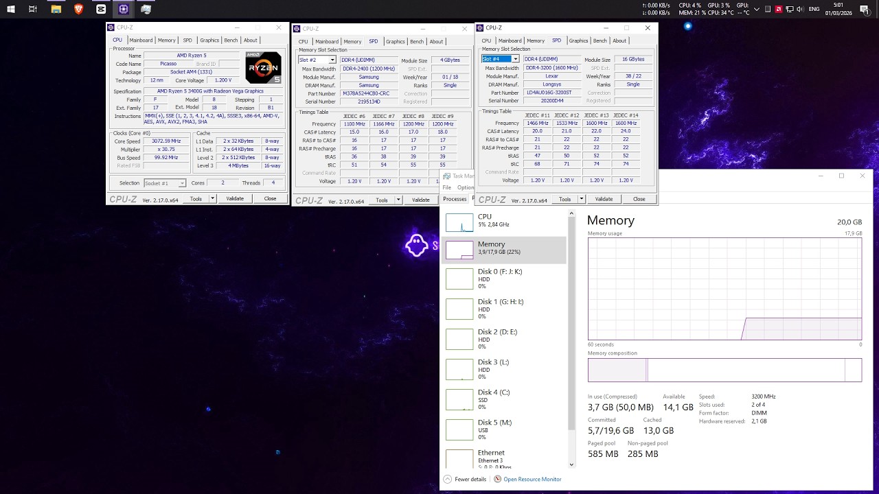 Ryzen 5 3400G Vega 11 Defect 2 Core 4 Threads Test Game