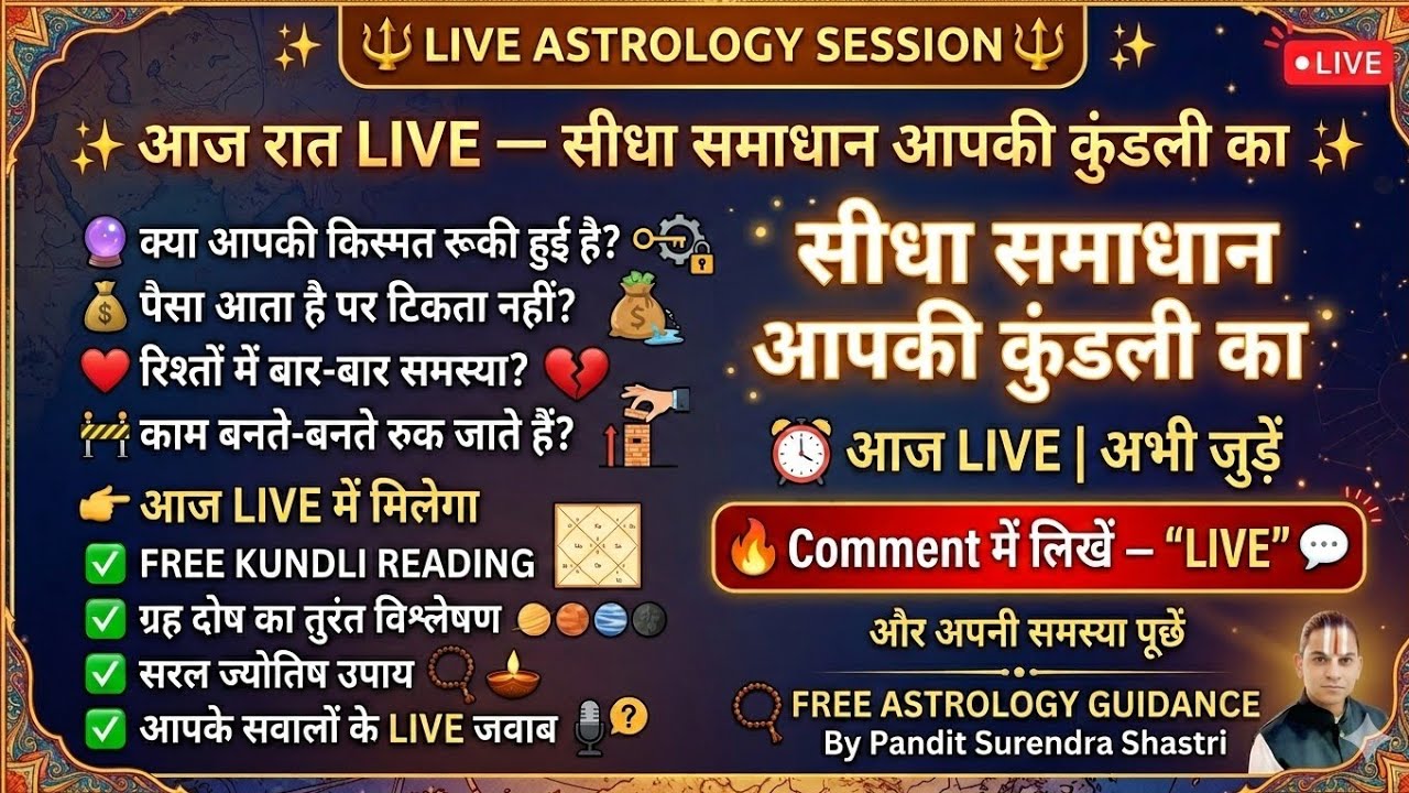 आज LIVE 🔴 आपकी कुंडली क्या छिपा रही है? | FREE Kundli Reading | Live Astrology Session 2026