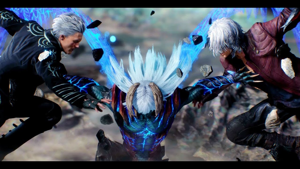 Devil May Cry 5 Dante VS Nero VS Vergil Final Battle and Normal Ending