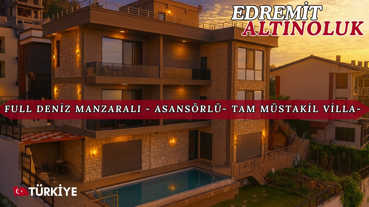 GENİŞ AİLEYE ÖZELL !! ALTINOLUKTA KARTAL YUVASI HİSSİ VEREN 6+1 MÜŞTEMİLATLI HAVUZLU MANZARALI VİLLA