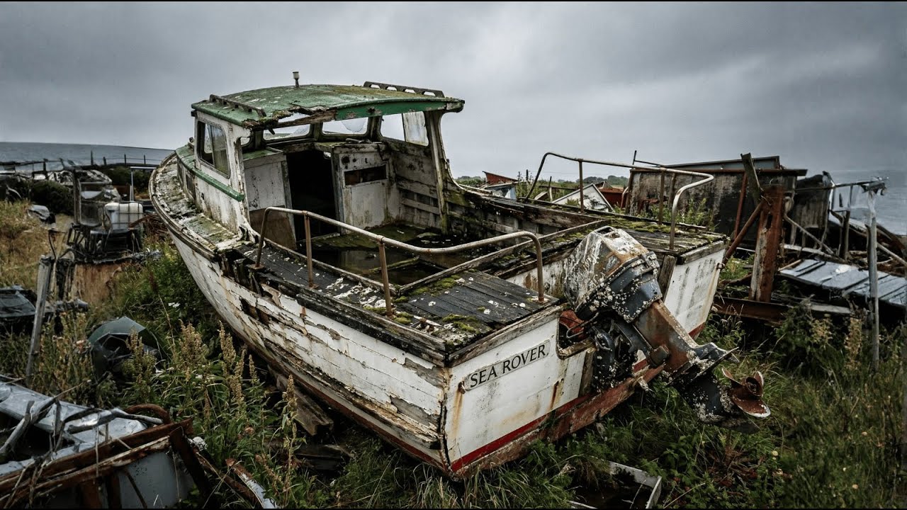 I Found This ABANDONED A classic wooden fishing boat | Complete Restoration POV ASMR