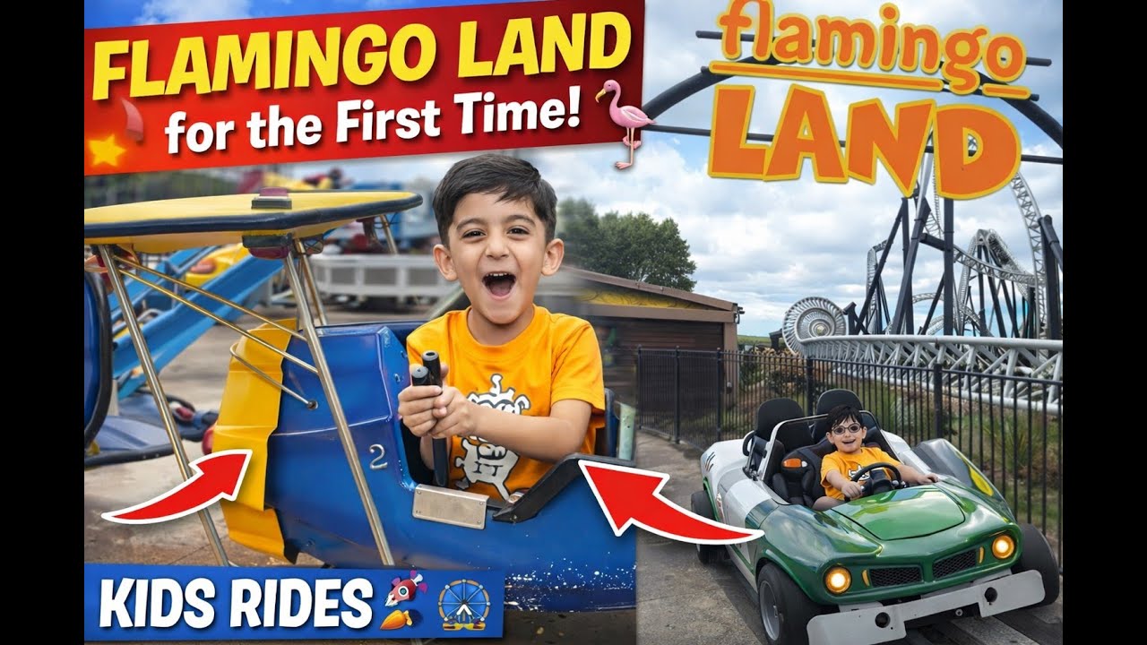 Flamingo Land for the First Time! 🦩 Kids Rides
