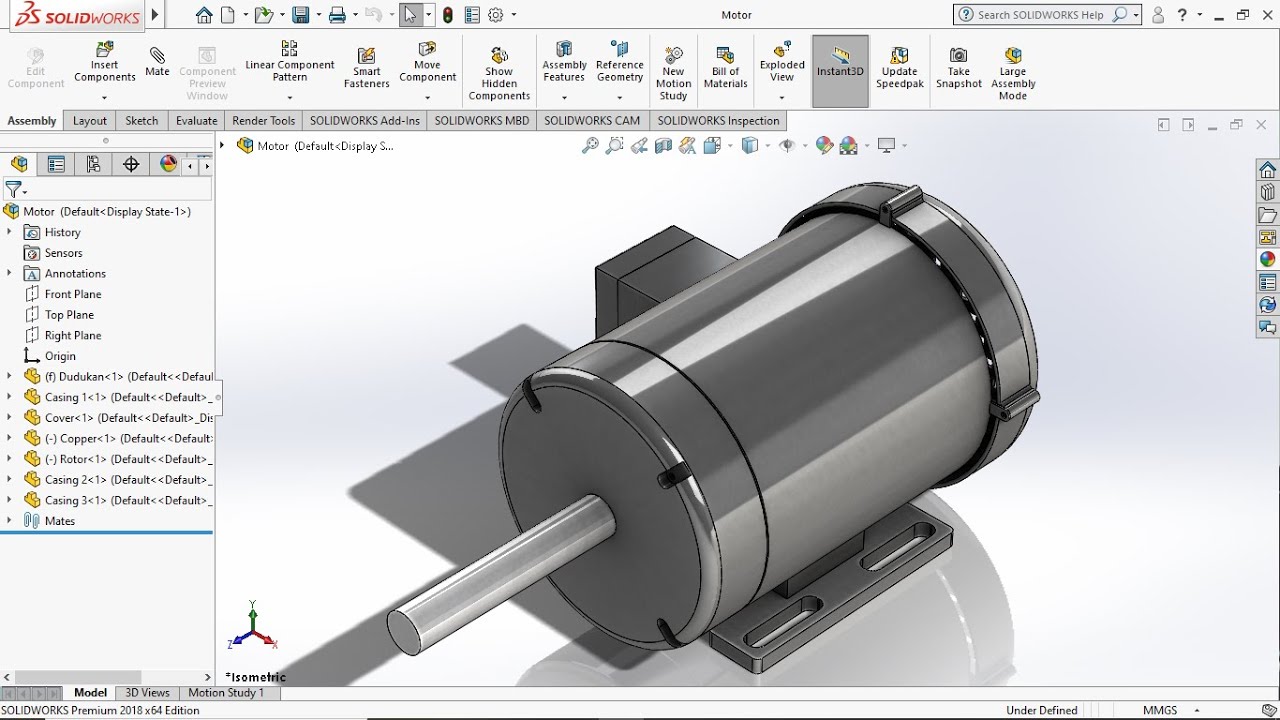 How to make a motor in Solidworks