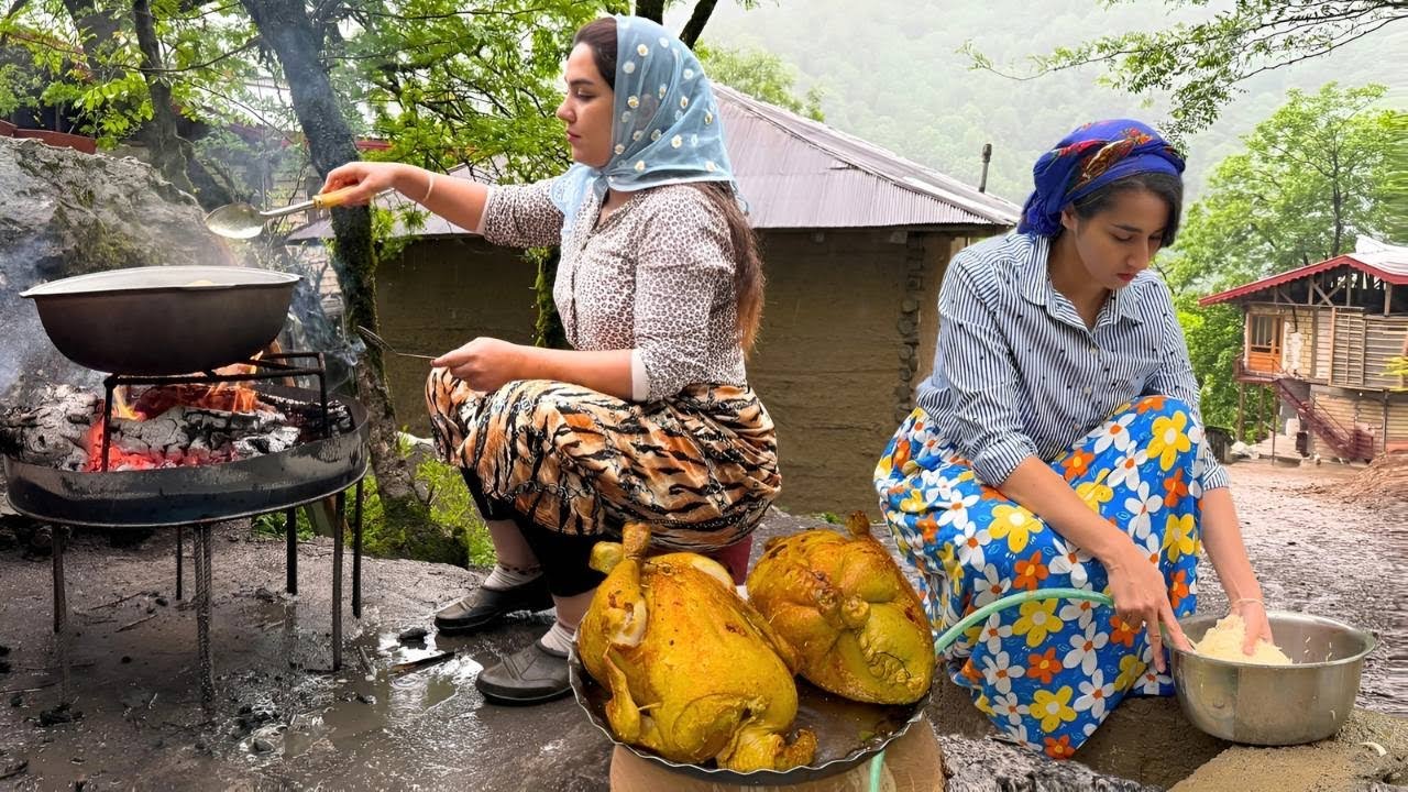 Authentic Iranian Village Cooking : Roasted Stuffed Chicken in Two Hours By Grandma Recipe