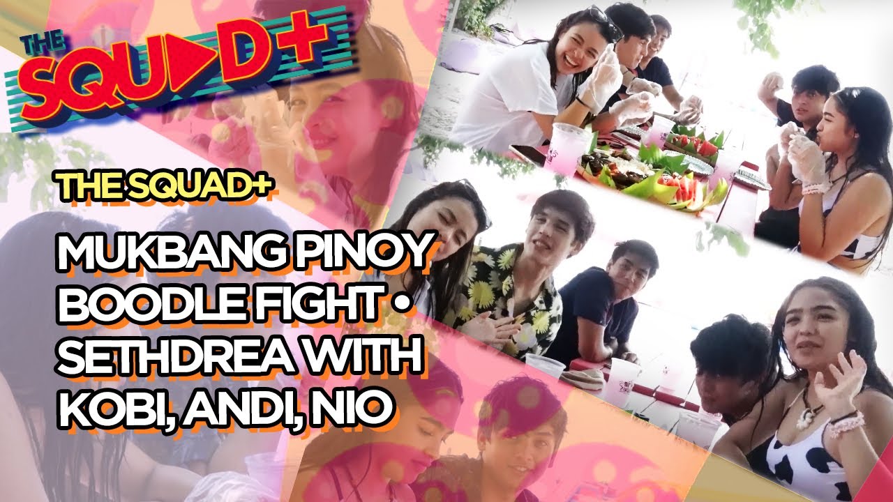 MUKBANG PINOY BOODLE FIGHT • SETHDREA WITH KOBI, ANDI, NIO | The Squad+