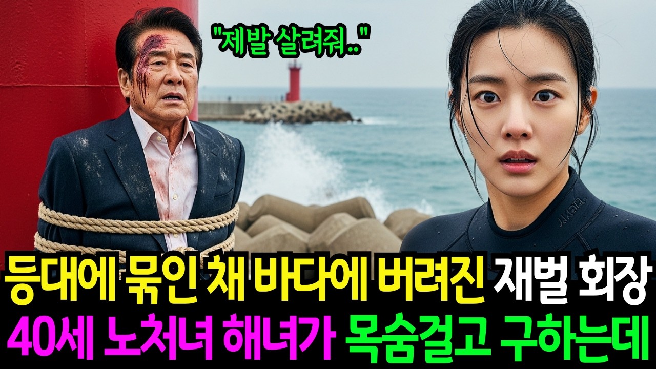 암살 당해 등대에 묶인 채 바다에 버려진 백만장자 재벌회장을 40살 노처녀 해녀가 목숨 걸고 구하는데