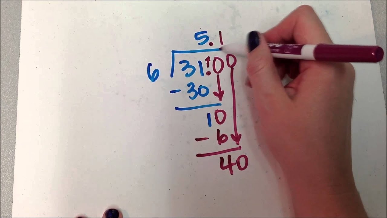Add a decimal and a zero and keep dividing (1)