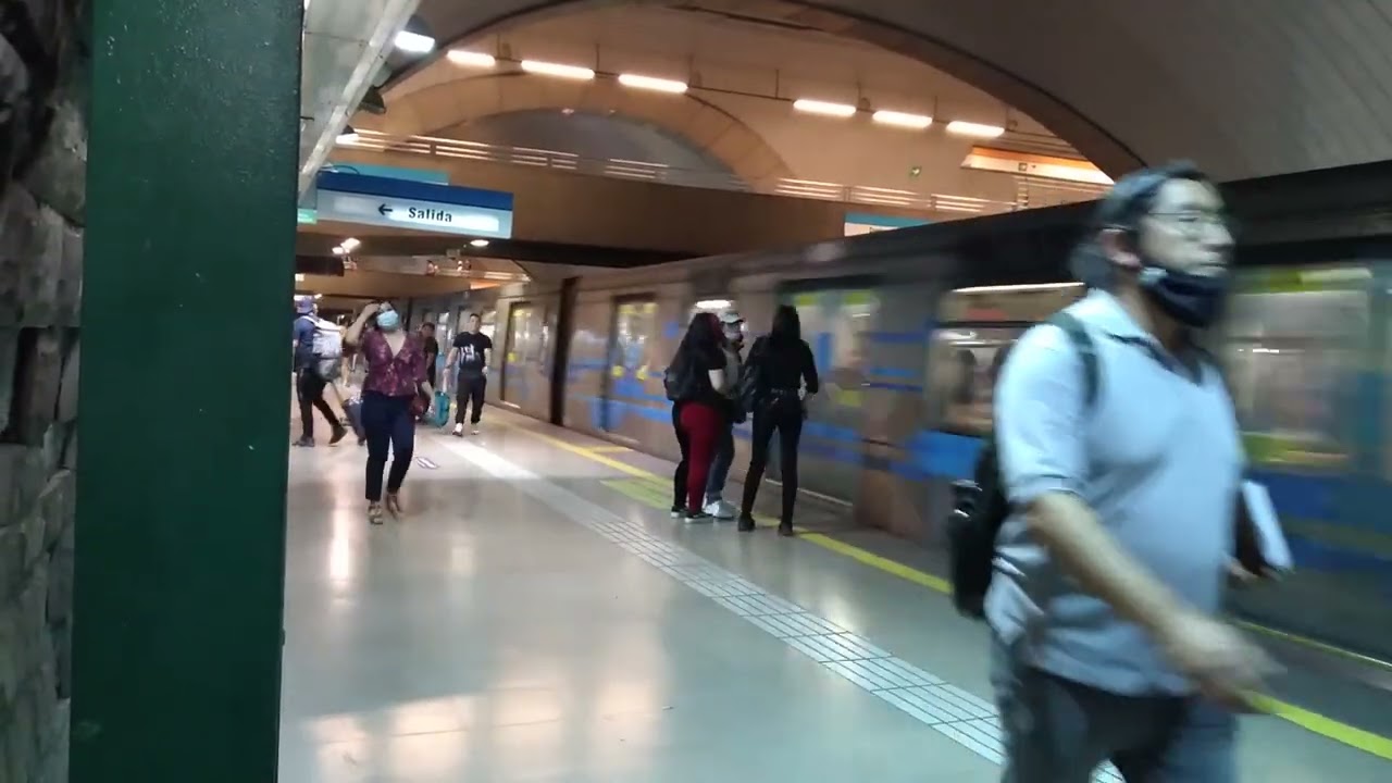 Metro de Santiago | Línea 2 | Trenes Alstom NS-04 en Estación La Cisterna (4A).