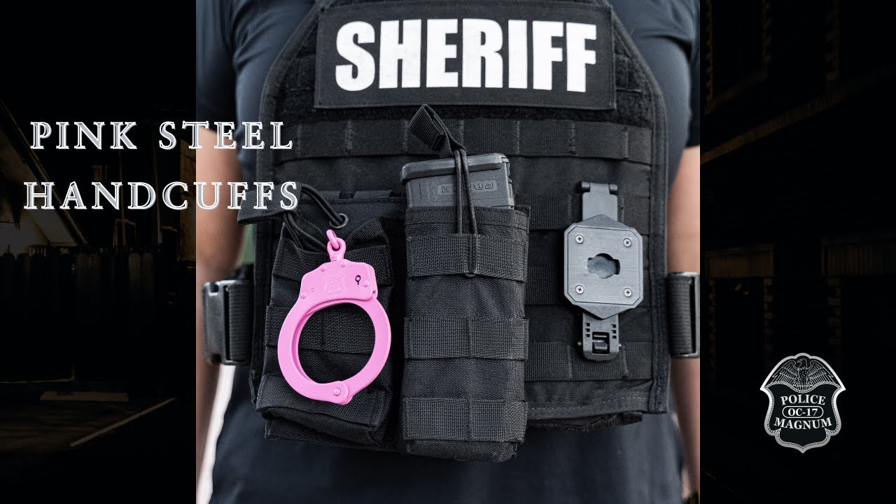 Police Magnum Heavy Duty Pink Handcuffs- Double Lock Restraints For Women