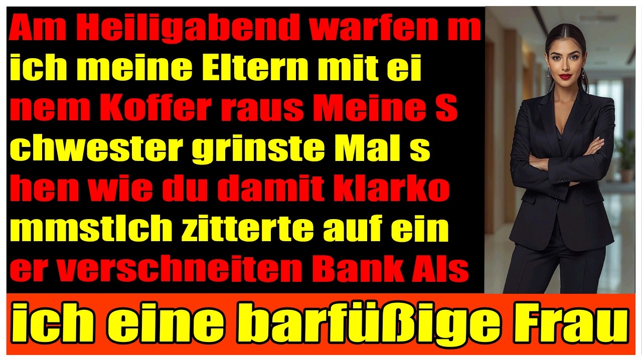 An Heiligabend warfen mich meine Eltern raus, meine Schwester lachtedann kam eine barfüßige Frau
