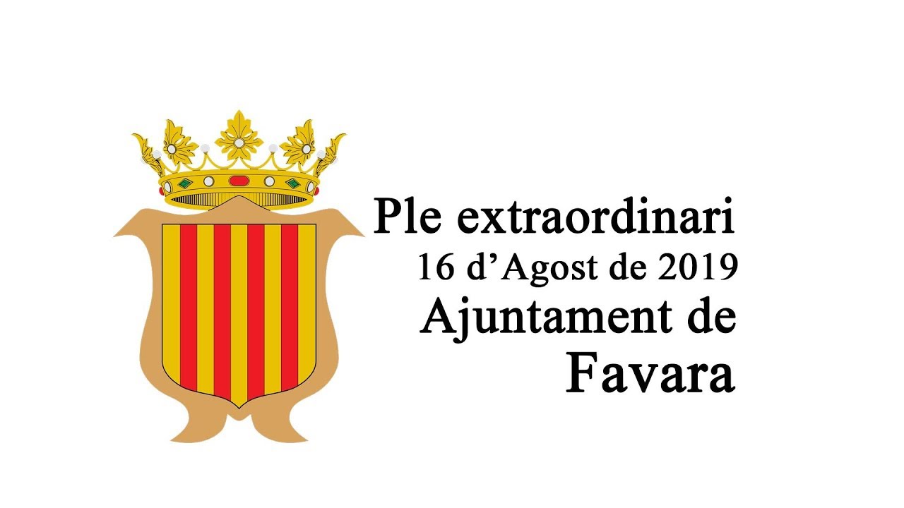 Ple Extraordinari mes d'Agost 2019. Ajuntament de Favara