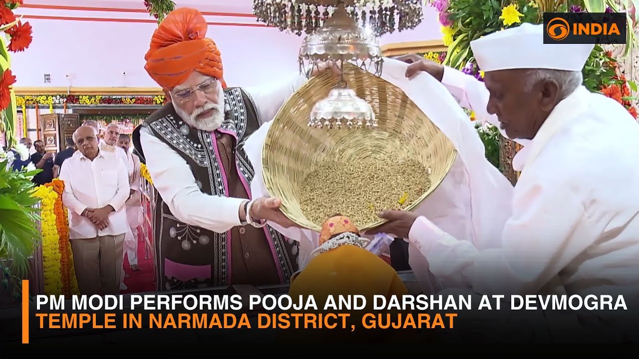 PM Modi performs Pooja and Darshan at Devmogra Temple in Narmada district, Gujarat