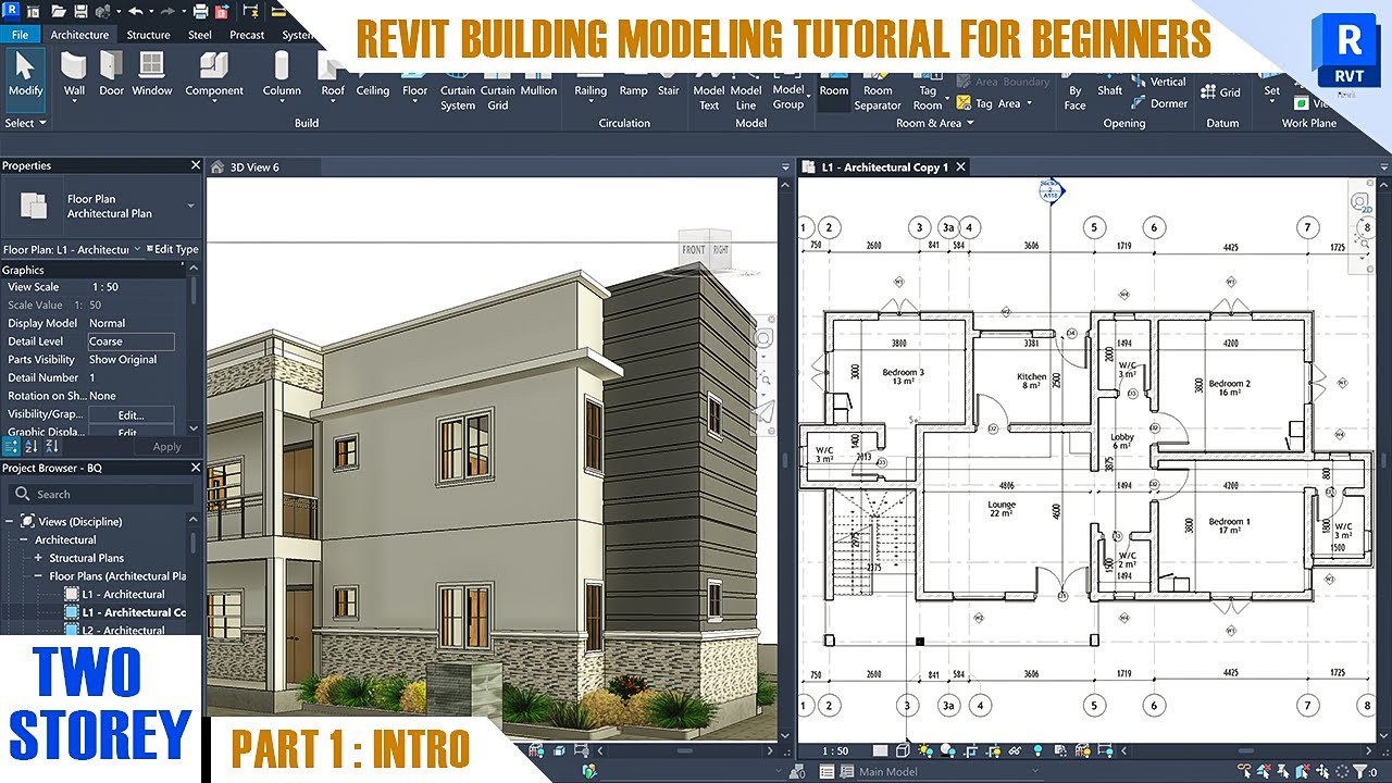 Учебник Revit для начинающих: моделирование двухэтажного здания в Revit &mdash; Часть 1