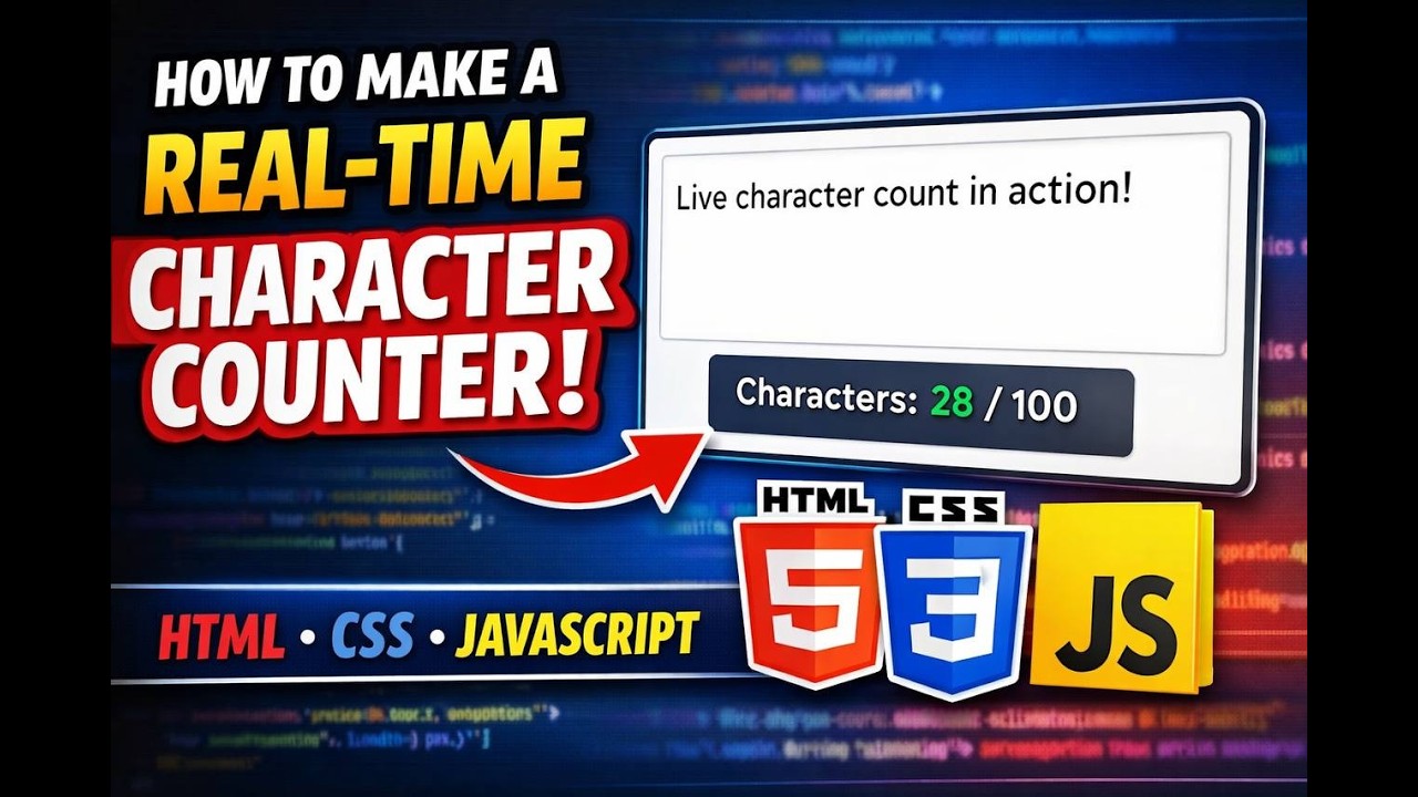 Create a real-time character counter with HTML, CSS, and JavaScript – easy step-by-step guide!