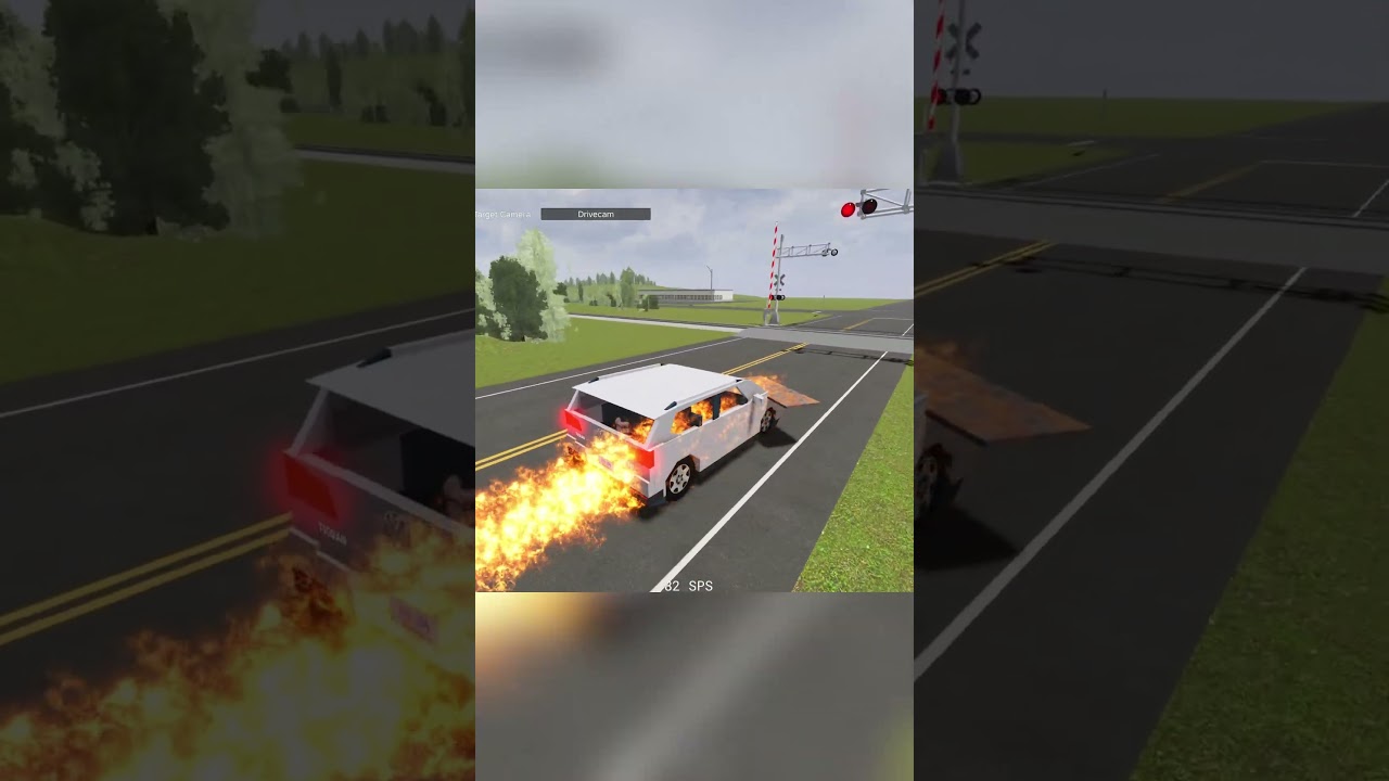 Car Almost Gets Hit By a Train!