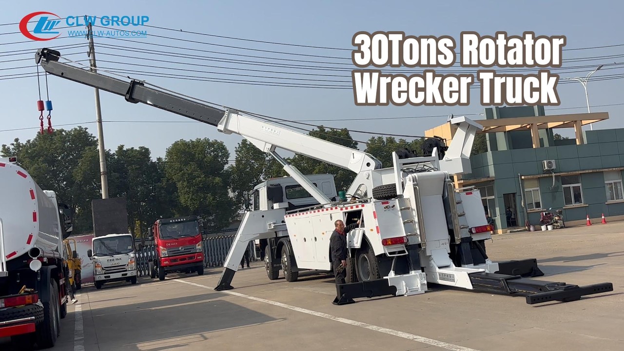 360 Degree Boom Lifting Crane Testing for 30Tons Rotator Wrecker Truck#emergencyrecovery