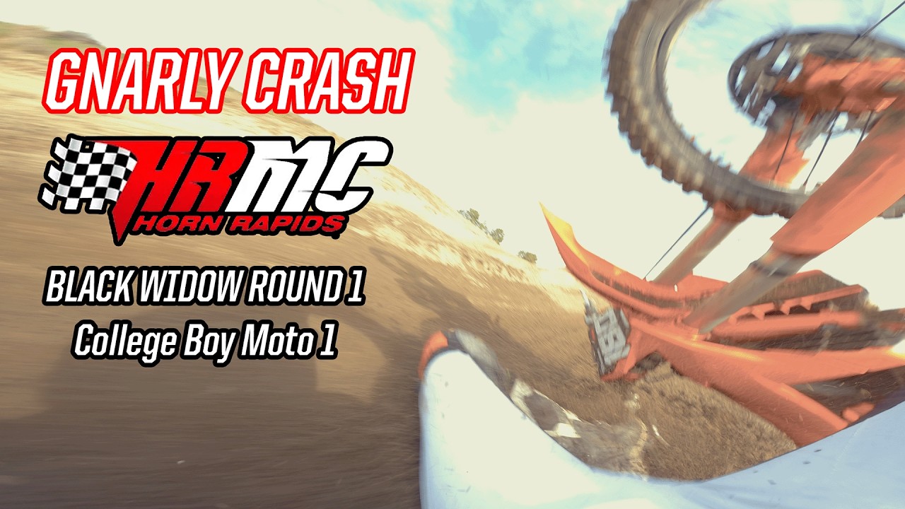 GNARLY CRASH | Collegeboy Moto 1 Black Widow Round 1