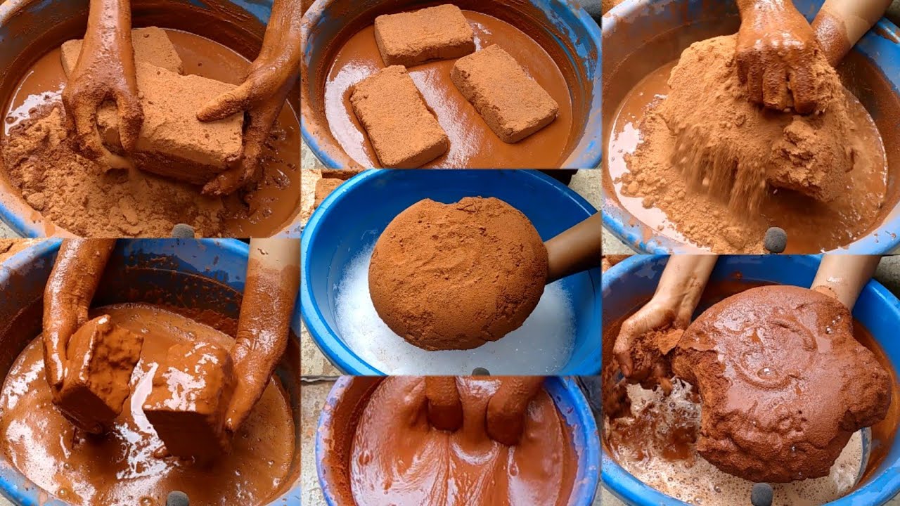 Asmr- Pure Red Dirt Big Chunks 😍 Crumbling Full Dipping Video