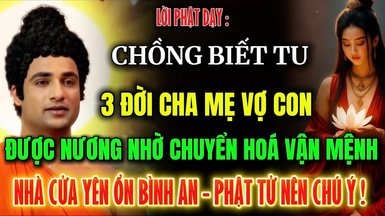 Lời Phật Dạy – Người Chồng Biết Tu, Phước Báu Lan Tỏa Ba Đời, Cha Mẹ Vợ Con Đều Được Nhờ