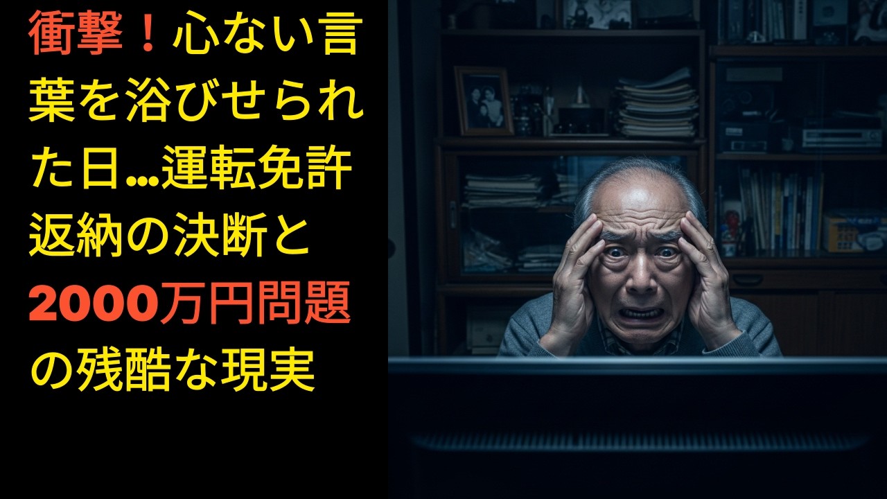 衝撃！心ない言葉を浴びせられた日…運転免許返納の決断と2000万円問題の残酷な現実