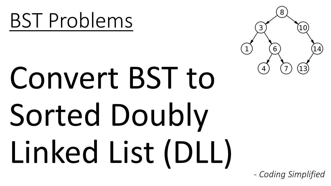 BST - 21: Convert BST to Sorted Doubly Linked List (DLL)