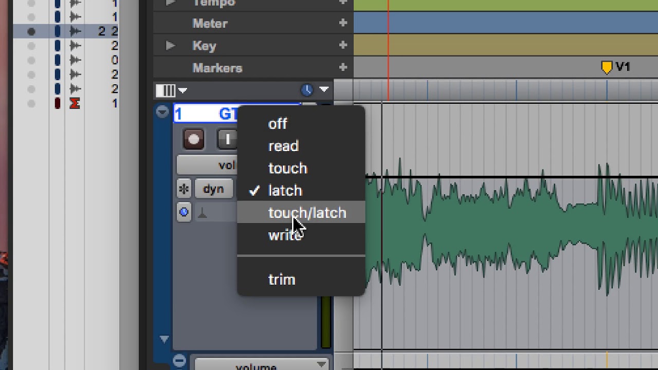 Pro Tools Automation: Modes and Automatch