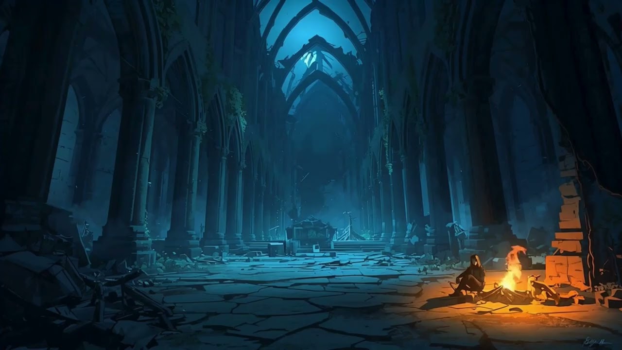 We Camp Beneath Forgotten Prayers || 4 Hours Ruined Cathedral Ambience