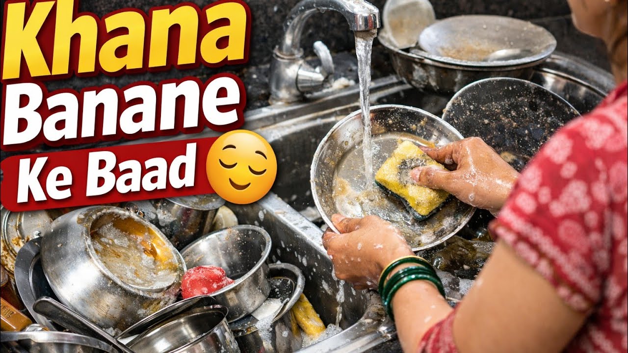Real Indian Housew#AfterCooking#RealLifeVlog#GharKaKaam#SimpleLiving#KitchenRoutine#WomenLife#Shorts