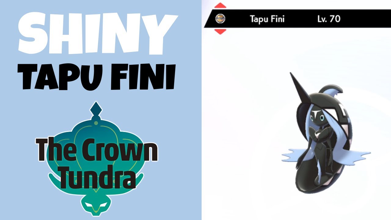 Shiny Tapu Fini after over 1,000 encounters in Pokemon Sword and Shield! Crown Tundra Shiny Hunts