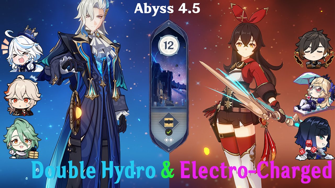 Spiral Abyss 4.5 - Floor 12 - Double Hydro Neuvillette & Electro Charged ft.Amber