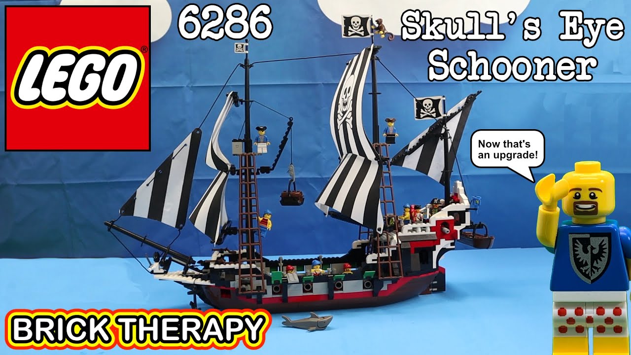 Vintage LEGO Pirates set 6286 Skull's Eye Schooner Build and Review