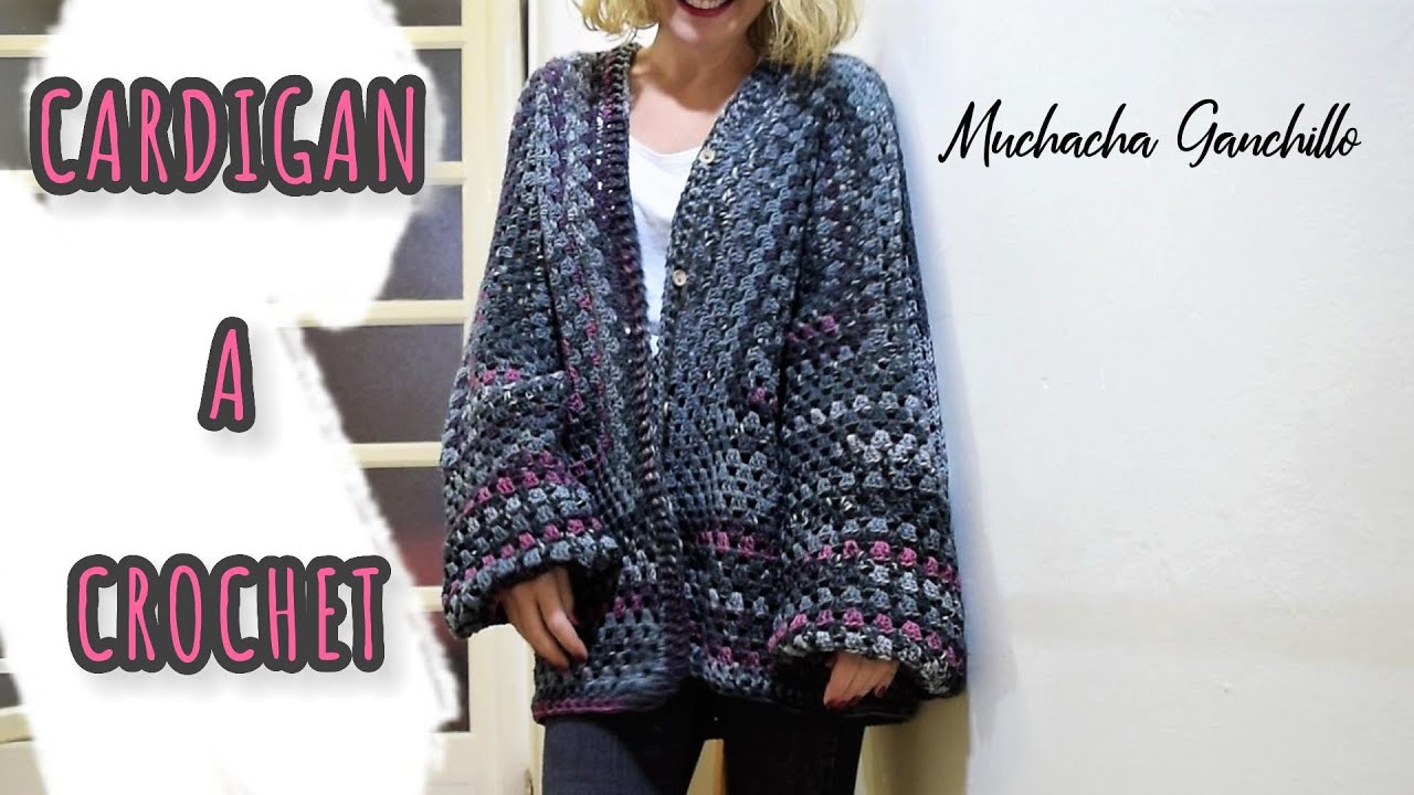 CHAQUETA CON HEXÁGONOS--CARDIGAN PARA PRINCIPIANTE