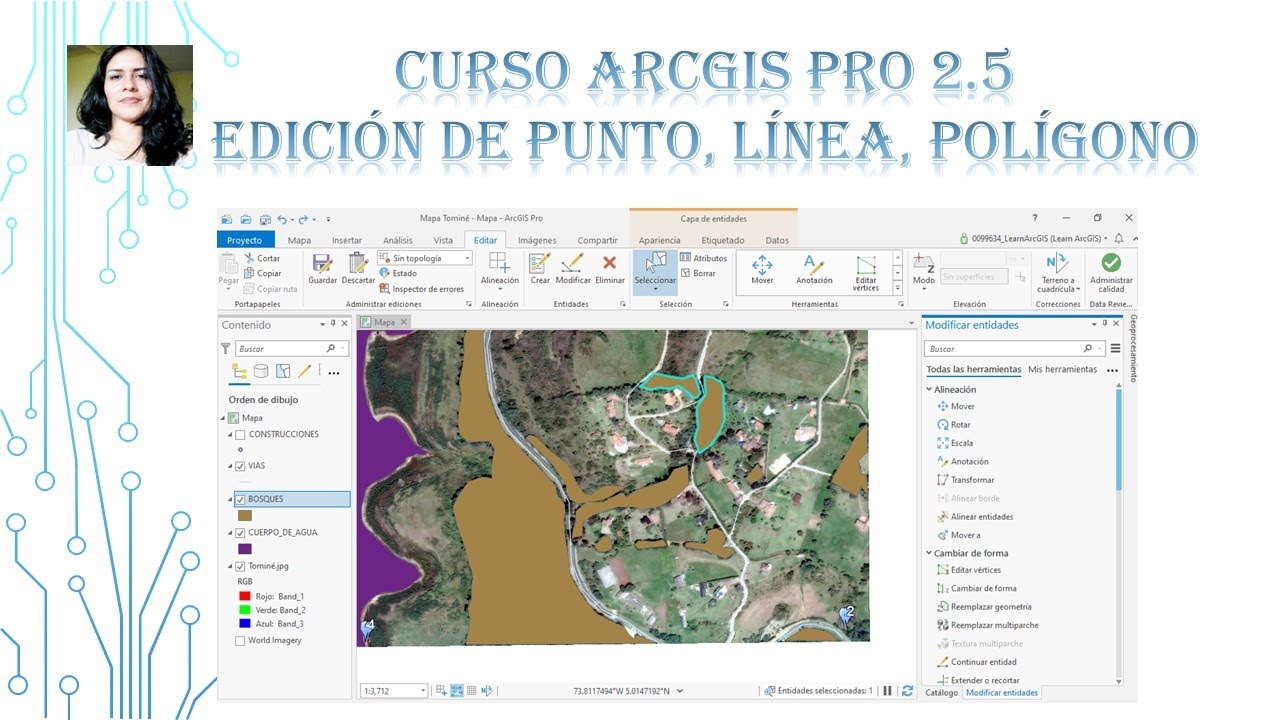 Curso de ArcGIS Pro 2.5. Como Hacer un Mapa a partir de una Imagen.  Clase N°  4. EDICIÓN.