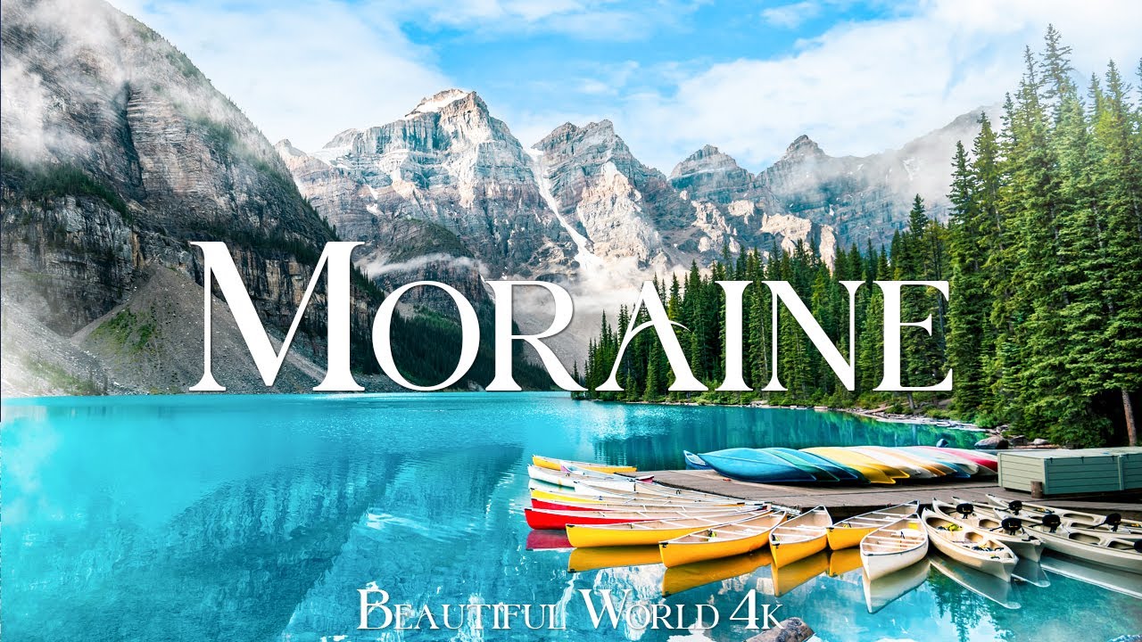 Moraine Lake 4K Nature Relaxation Film - Расслабляющая фортепианная музыка - природная пейзаж