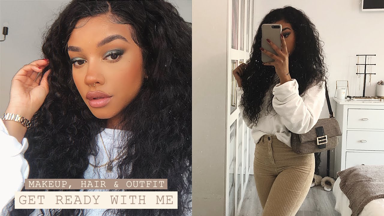 GET READY WITH ME: fall makeup, hair & outfit.