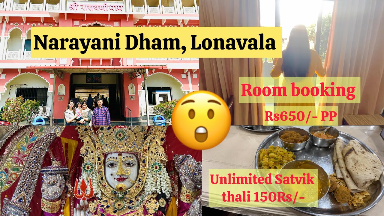 Shree Narayani Dham Lonavala || Online Room Booking description || Unlimited Satvik thali for 150Rs