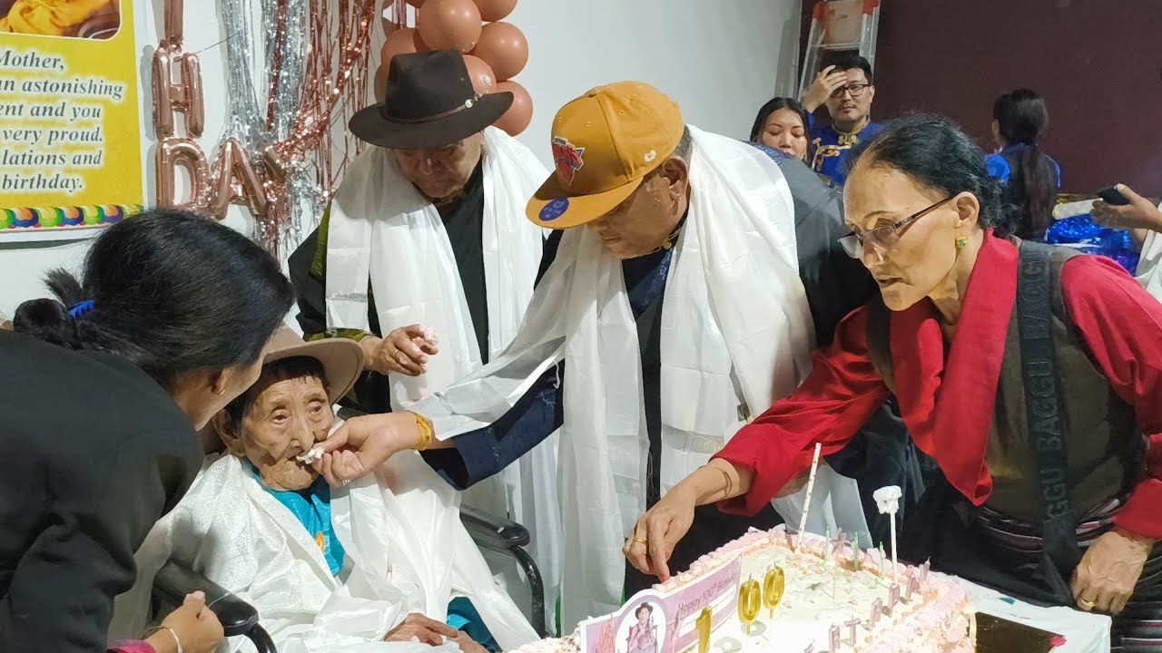 100 years old grandma birthday celebration 🎉 #tsakhakha #tibetanvlogger ,,