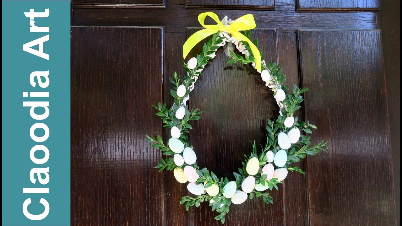 Wianek jajko, papierowa wiklina (DIY, Wreath shape of egg, paper wicker )