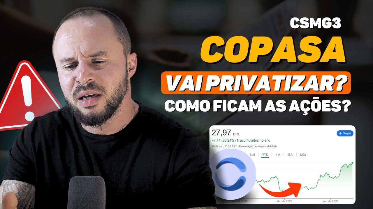 COPASA VAI PRIVATIZAR - As A&ccedil;&otilde;es Podem Dobrar? Entenda antes de Investir