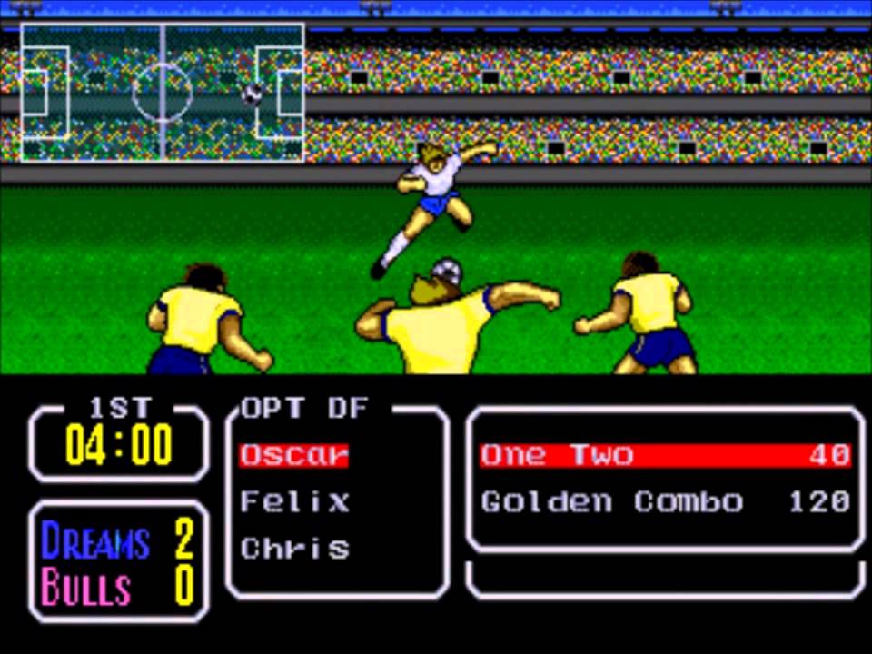 Playing Tecmo Cup Football Game Stage 1