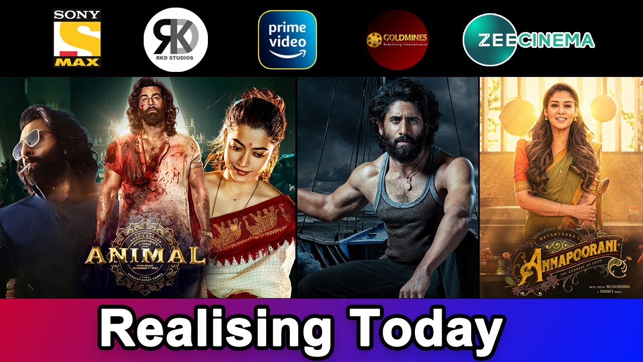 5 New South & Hindi Dubbed Movies Releasing Today | Animal, Annapoorani | 1st December 2023