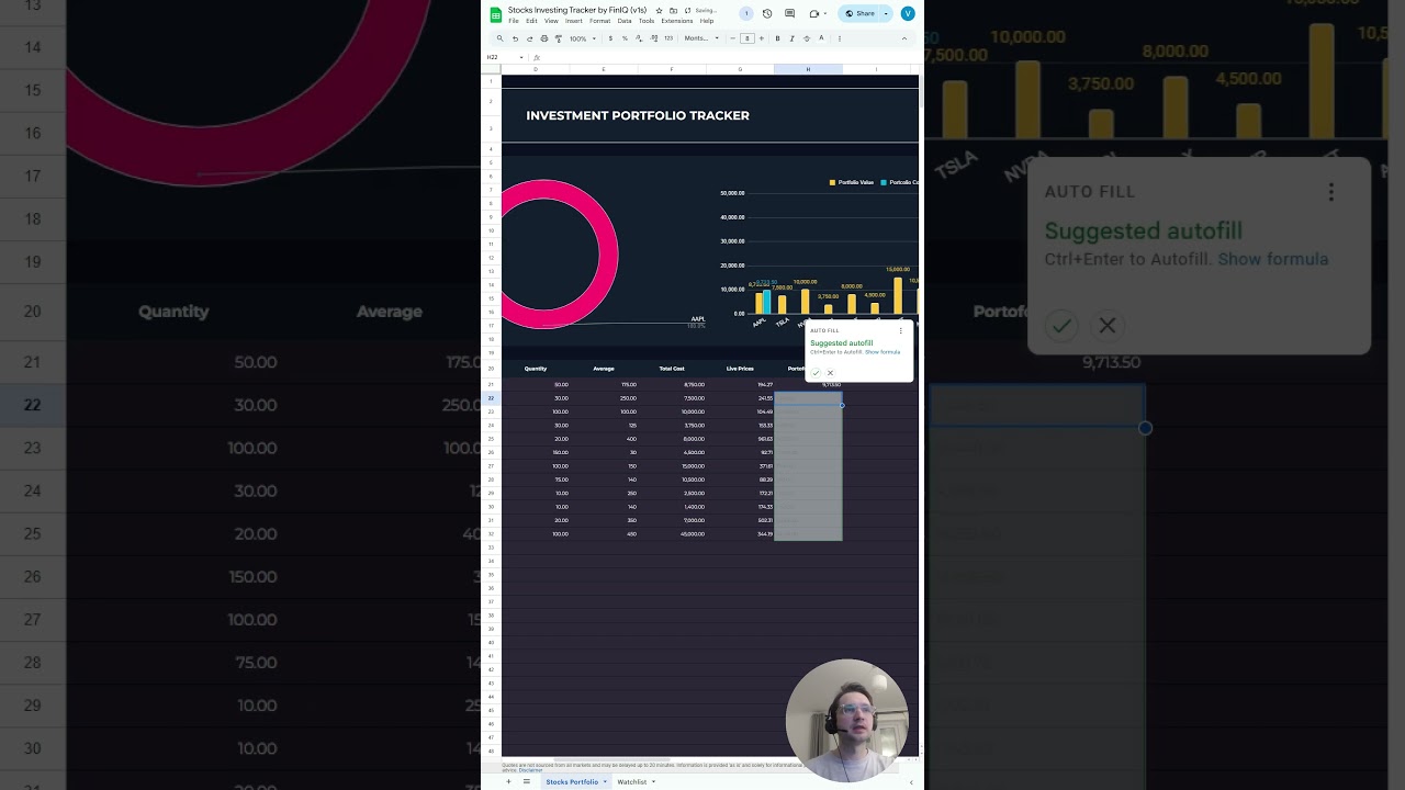 Make a Professional Stock Portfolio Tracker in Google Sheets for FREE!